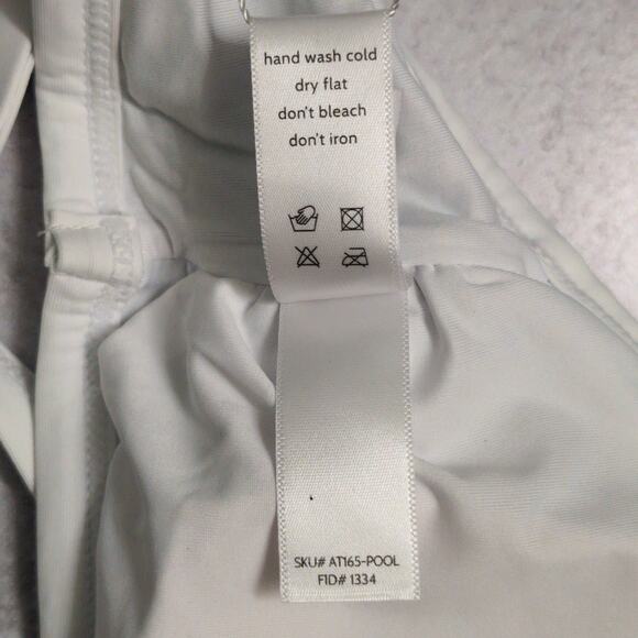 Andie Cove Top Pool Blue Gingham Plaid Swimwear Bathing Suit Separates L New - Picture 6 of 8